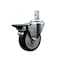 Service Caster 4'' Black Polyurethane Wheel Swivel 3/4'' Square Stem Caster with Brake SCC-SQ20S414-PPUB-BLK-PLB-34 - alternate 1